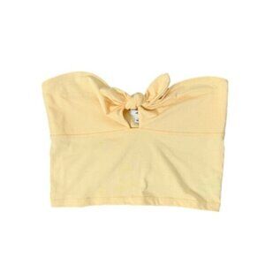 Ardene Tube Top Crop Yellow Large Bow Boho Festival whimsigoth fairy coquette